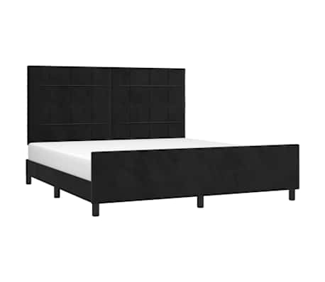 vidaXL Bed Frame without Mattress Black 152x203 cm Queen Velvet