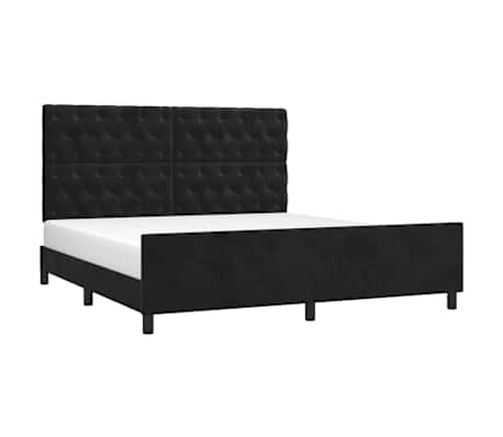 vidaXL Bed Frame without Mattress Black 152x203 cm Queen Velvet