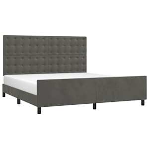 vidaXL Bed Frame without Mattress Dark Grey 152x203 cm Queen Velvet