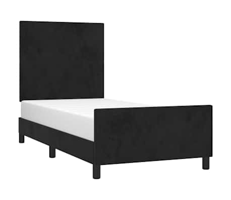 vidaXL Bed Frame without Mattress Black 107x203 cm King Single Size Velvet