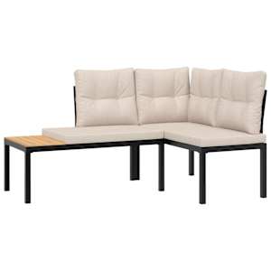 Vrtne klopi z blazinami 4 kosi črno prašno lakirano jeklo - slika 3