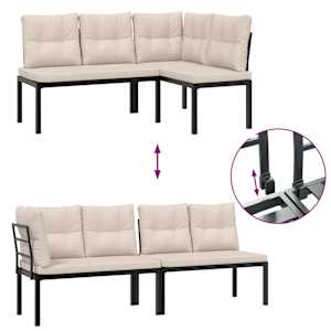 Vrtne klopi z blazinami 4 kosi črno prašno lakirano jeklo - slika 6