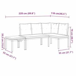 Vrtne klopi z blazinami 3 kosi črno prašno lakirano jeklo - slika 9