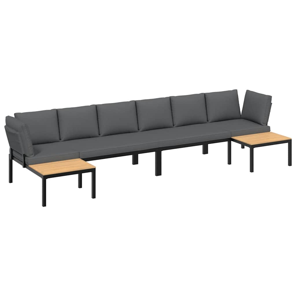 Thumbnail - vidaXL 4-tlg. Garten-Sofagarnitur mit Kissen Schwarz Aluminium