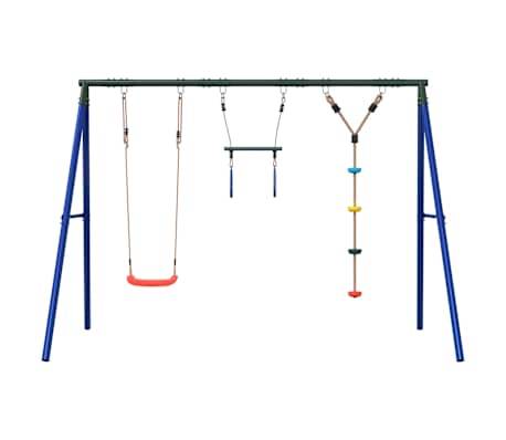 vidaXL Zahradn&iacute; houpac&iacute; set s houpačkou, hrazdou a &scaron;plhac&iacute;m lanem