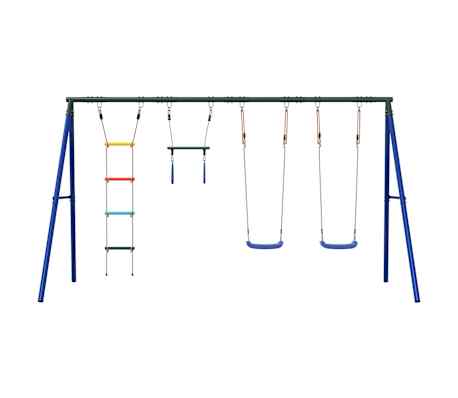 vidaXL Ogrodowy plac zabaw z huśtawkami, trapezem i drabinką