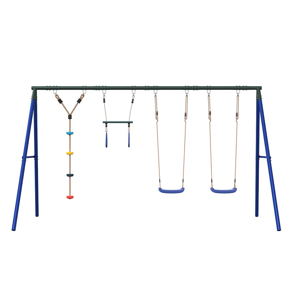 vidaXL Schommelset met schommels, trapeze en klimschommel met schijven afbeelding