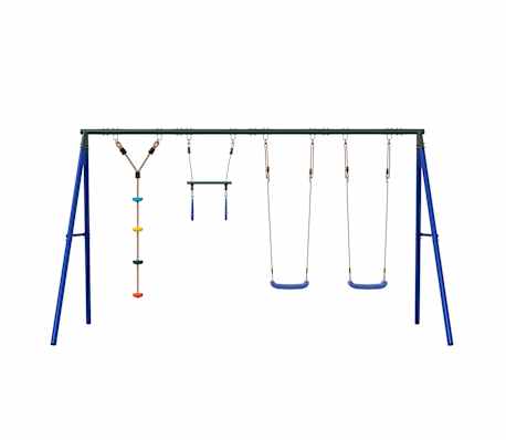 vidaXL Outdoor Swing Set with Swings. Trapeze. Disc Swing