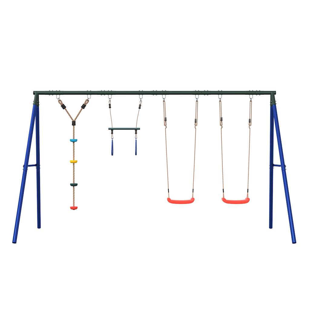 vidaXL Schommelset met schommels, trapeze en klimschommel met schijven afbeelding