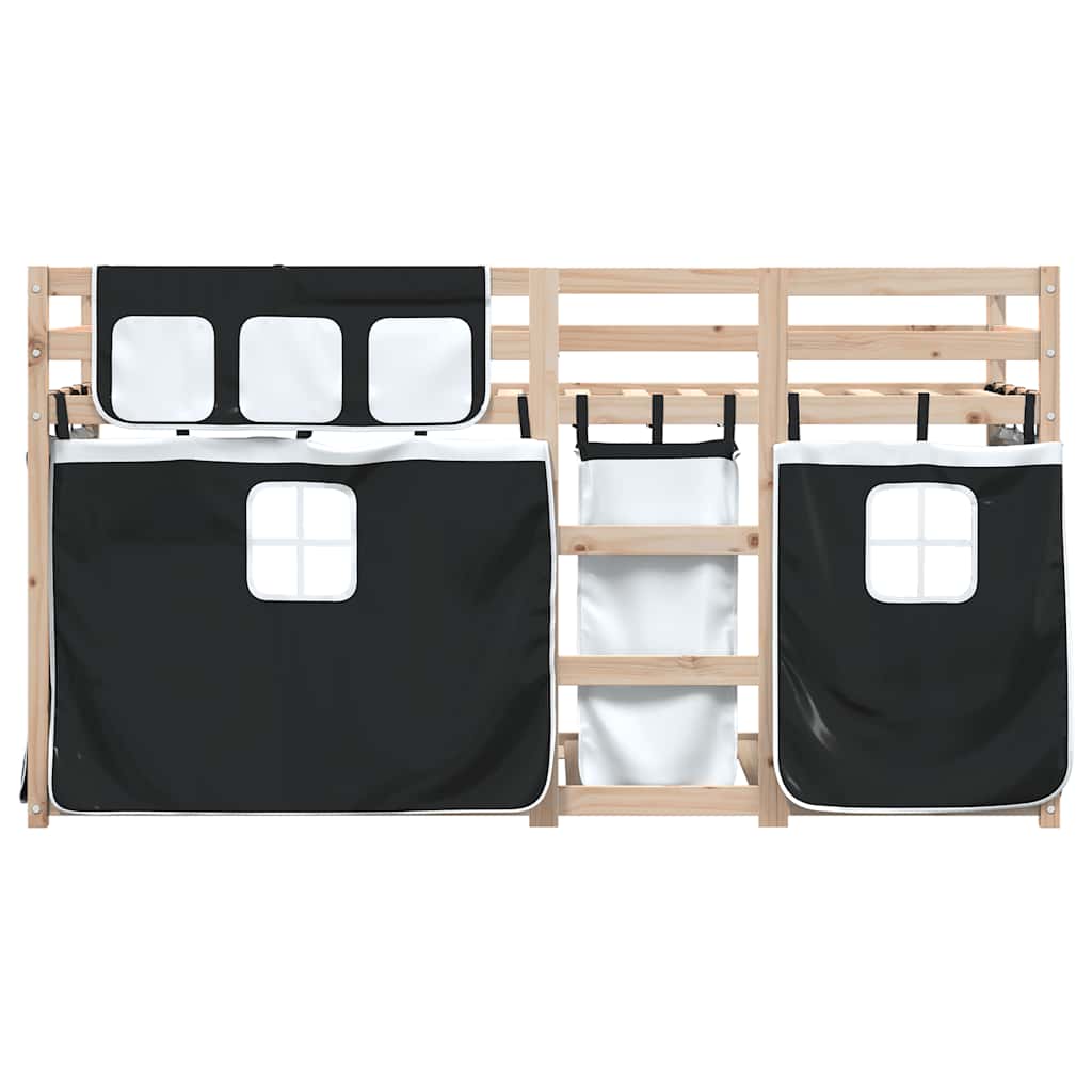 vidaXL Stapelbed zonder matras 90x190 cm massief grenenhout zwart, foto 4