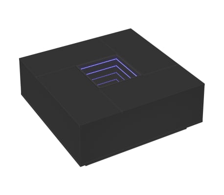 vidaXL Τραπεζάκι Σαλονιού Infinity LED Μαύρο 100x100x40 εκ.
