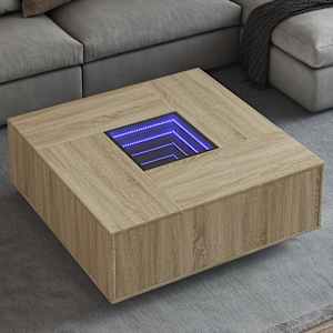 Konferenční stolek s Infinity LED dub sonoma 100 x 100 x 40 cm - obrázek 1