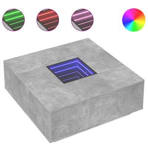 Konferenční stolek s Infinity LED betonově šedý 100x100x40 cm - obrázek 2