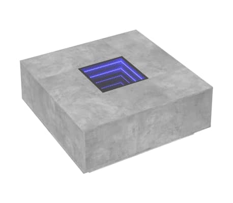 vidaXL Coffee Table Concrete grey Engineered wood, glass Medium Modern