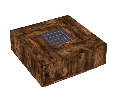vidaXL Salontafel met Infinity LED 100x100x40 cm gerookt eikenkleurig