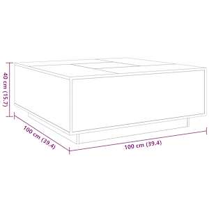 Konferenční stolek s Infinity LED kouřový dub 100 x 100 x 40 cm - obrázek 13