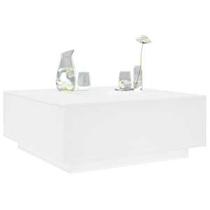 Klubska mizica bela 100x100x40 cm inženirski les