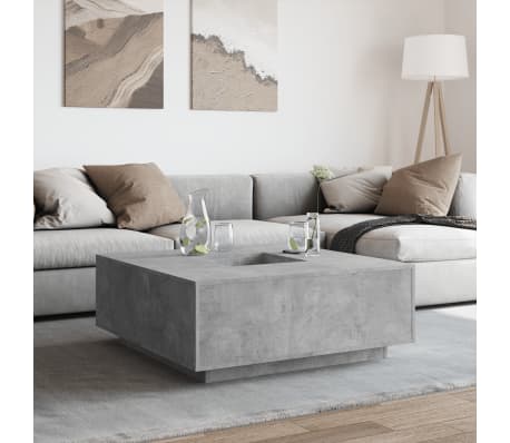 vidaXL betonsz&uuml;rke szerelt fa doh&aacute;nyz&oacute;asztal 100x100x40 cm