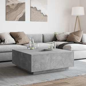 vidaXL betonsz&uuml;rke szerelt fa doh&aacute;nyz&oacute;asztal 100x100x40 cm