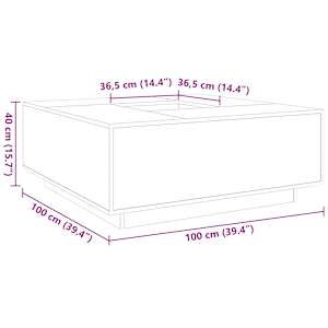 Konferenční stolek kouřový dub 100x100x40 cm kompozitní dřevo - obrázek 9