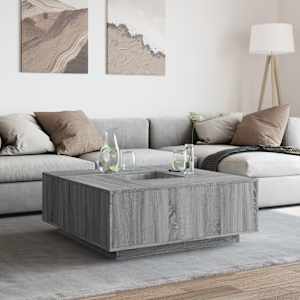 vidaXL Кафе маса, сив сонома, 100x100x40 см, инженерно дърво