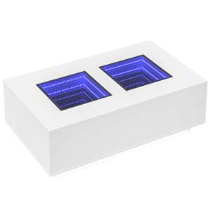 vidaXL Măsuță de cafea cu LED infinity, alb, 116x69x40 cm