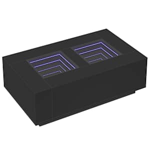 vidaXL Mesa de centro luzes LED Infinity 116x69x40 cm preto