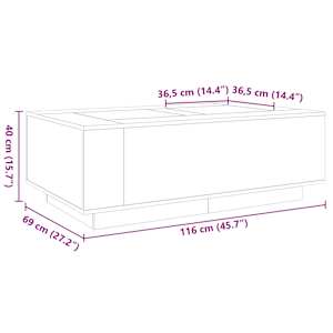 Konferenční stolek s Infinity LED kouřový dub 116 x 69 x 40 cm - obrázek 13
