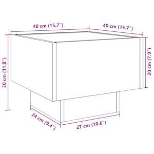 Noční stolek s Infinity LED bílý 40 x 40 x 30 cm - obrázek 13