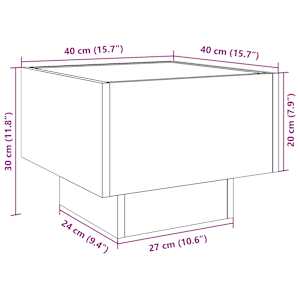 Noční stolek s Infinity LED kouřový dub 40 x 40 x 30 cm - obrázek 13