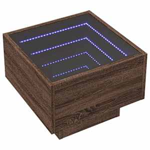 Noční stolek s Infinity LED hnědý dub 40 x 40 x 30 cm - obrázek 3
