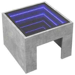 vidaXL Noptieră cu LED infinity, gri beton, 40x40x30 cm