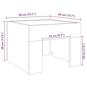 Noční stolek s Infinity LED hnědý dub 40 x 40 x 30 cm - obrázek 11