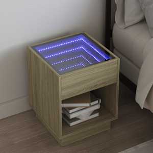 Noční stolek s Infinity LED dub sonoma 40 x 40 x 50 cm - obrázek 1