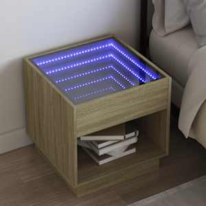 Noční stolek s Infinity LED dub sonoma 50 x 50 x 50 cm - obrázek 1