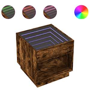 Noční stolek s Infinity LED kouřový dub 50 x 50 x 50 cm - obrázek 2