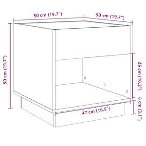 Noční stolek s Infinity LED kouřový dub 50 x 50 x 50 cm - obrázek 13