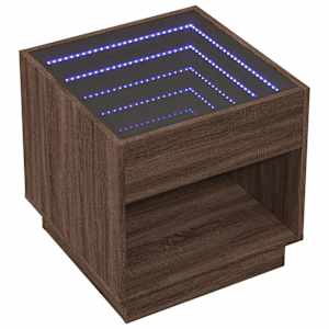 Noční stolek s Infinity LED hnědý dub 50 x 50 x 50 cm - obrázek 3