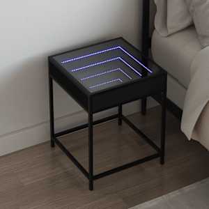 Noční stolek s Infinity LED černý 40 x 40 x 51 cm - obrázek 1