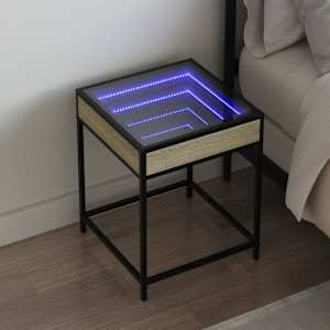 Noční stolek s Infinity LED dub sonoma 40 x 40 x 51 cm - obrázek 1