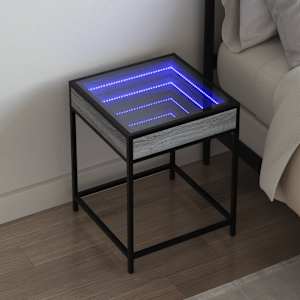 Noční stolek s Infinity LED šedý sonoma 40 x 40 x 51 cm - obrázek 1