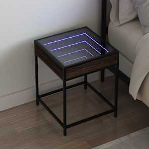 Noční stolek s Infinity LED hnědý dub 40 x 40 x 51 cm - obrázek 1