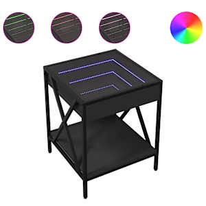 Noční stolek s Infinity LED černý 40 x 40 x 49 cm - obrázek 2