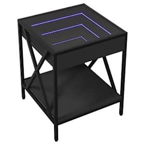 Noční stolek s Infinity LED černý 40 x 40 x 49 cm - obrázek 3