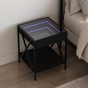 Noční stolek s Infinity LED černý 40 x 40 x 49 cm - obrázek 1