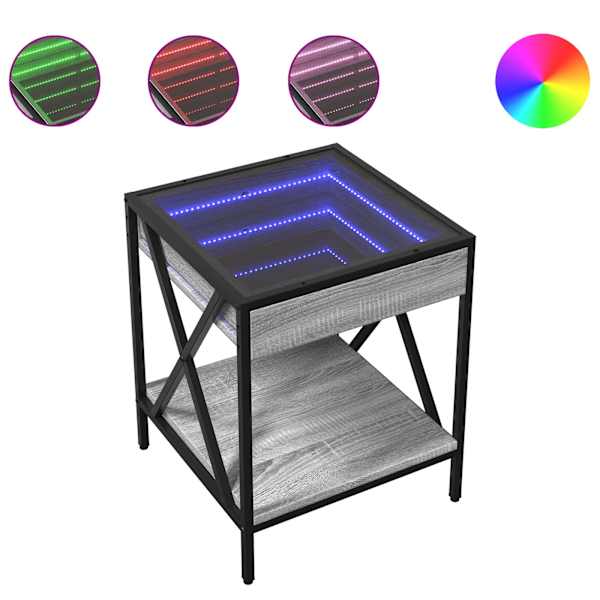 vidaXL &ouml;&ouml;kapp LED-tuledega, hall Sonoma tamm, 40x40x50 cm