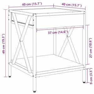 Noční stolek s Infinity LED hnědý dub 40 x 40 x 49 cm - obrázek 13