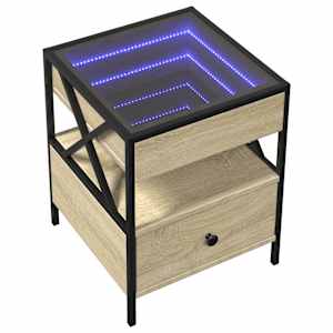 Noční stolek s Infinity LED dub sonoma 40 x 40 x 51 cm - obrázek 3