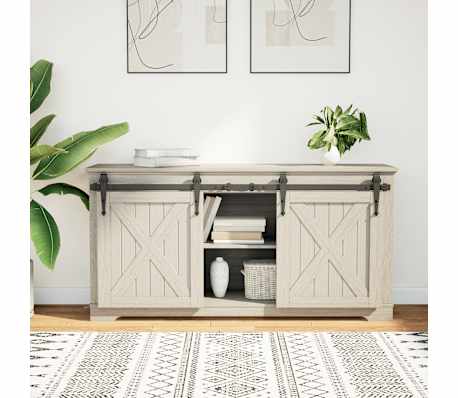 vidaXL Kit de porte d'armoire coulissante 122 cm acier au carbone