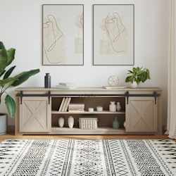 vidaXL Ophangset voor schuifdeur 200 cm koolstofstaal